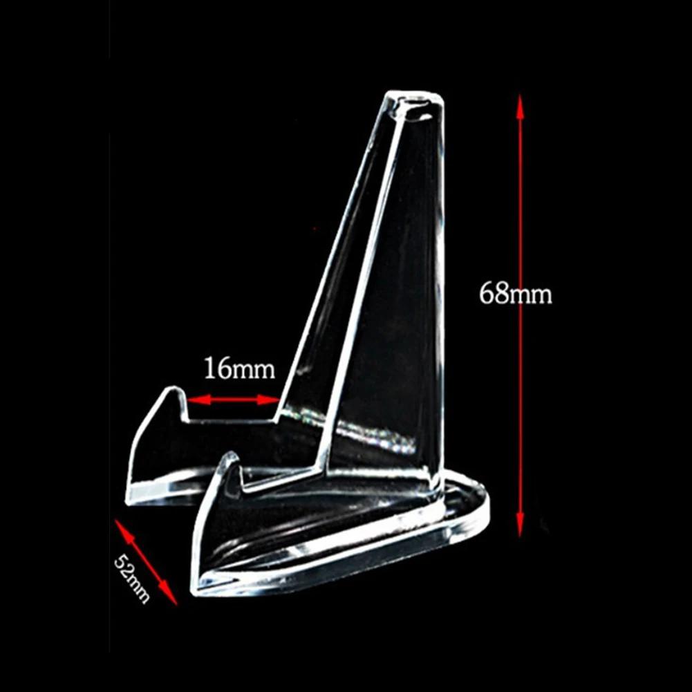 10pcs Clear Acrylic Coin Display Stand Holders Small Easel Rack  Card Commemorative Coin Capsule Holder Support Display Stand