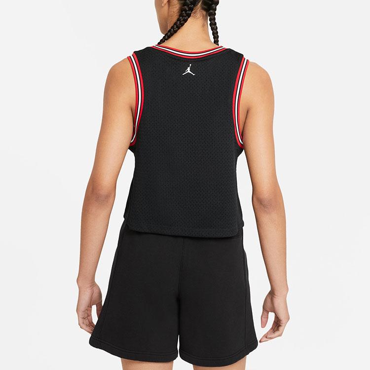 Jordan Loose Knit Mesh Breathable Basketball Jersey Women Tops Black DD0286-010