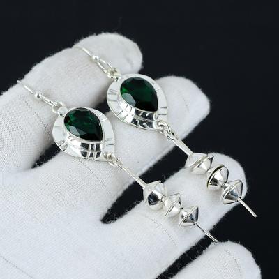 Green Tourmaline Gemstone Earring, Silver Earring, Pear Gemstone Earring, 925 Sterling Silver Earring, Gemstone Earring, Meditation Earring