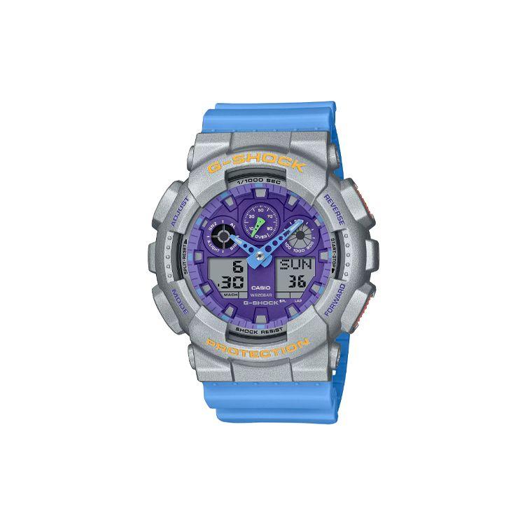 

Casio G-Shock 200M Waterproof Quartz Movement Resin Strap Watch Unisex Watches Purple GA-100EU-8A2JF Purple Watch Dial