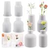 5PC Stripes Vase Silicone Mold DIY Gypsum Vase 3D Ornaments Molds Epoxy Plaster Concrete Flower Pot Mould Gardening Decoration