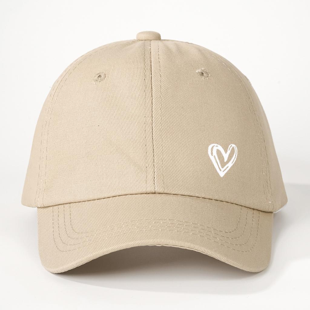 Solid color love printed baseball cap for both men and women, suitable for casual and versatile travel, sun protection, and gath
