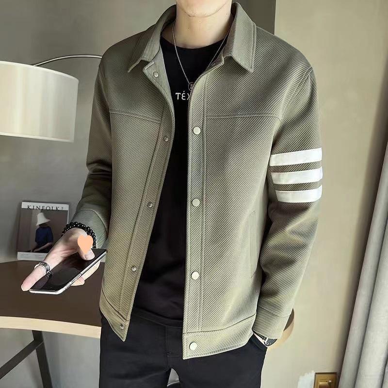 Spring New Three-bar Design Casual Jacket Men's Korean Style Trendy Handsome Student Jacket Men's Spring and Autumn