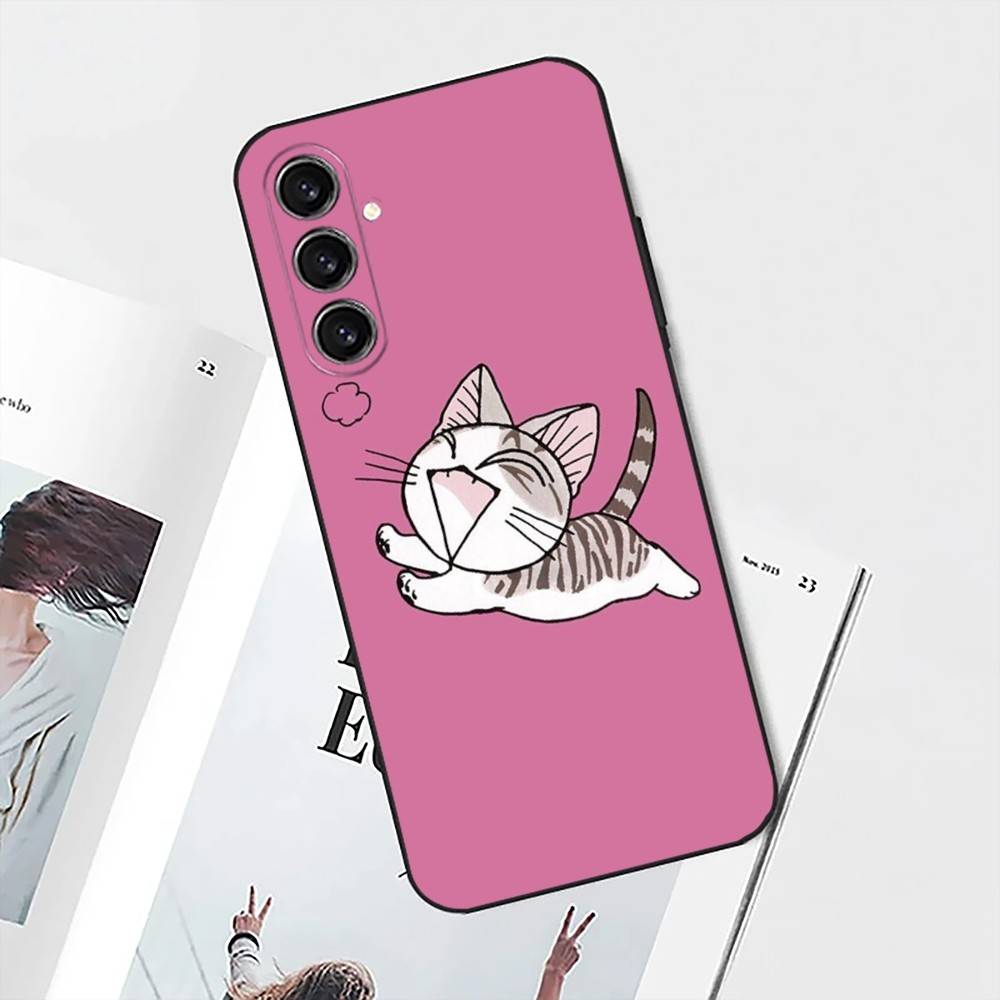 Chi Cat Sweet Home Phone Case For Samsung S25,S24,S21,S22,S23,S30,Ultra,S20,Plus,Fe,Lite,Note,10 Black Soft Shell