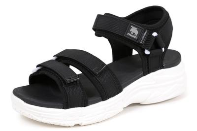 Sport Sneaker Double Size LL Sandals, Sole, Strap, Outdoor, Women's, Black/White,