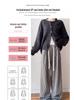 Women's High-Waist Black & White Striped Wool Wide-Leg Pants - Petite 150, Autumn/Winter Collection