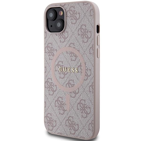 Guess Guhmp15Mg4Gfrp Iphone 15 Plus / 14 Plus 6.7 Różowy/Pink Hardcase 4G Collection Leather Metal Logo Magsafe