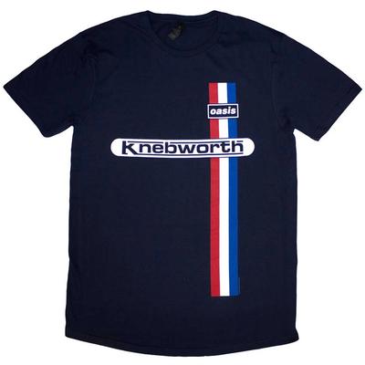 Oasis Knebworth Vertical Stripe Navy Tee T-shirt Tshirts
