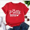 Family Reunion Women Clothes Funny Matching Sisters Print T Shirt Tee Basic Harajuku Ulzzang Y2K Top Weekend Graphic Red Tshirt