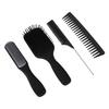 Hair Brush Comb Set Detangling Hair Brush Tail Comb Wide Tooth Comb Styling Tool Kit Black