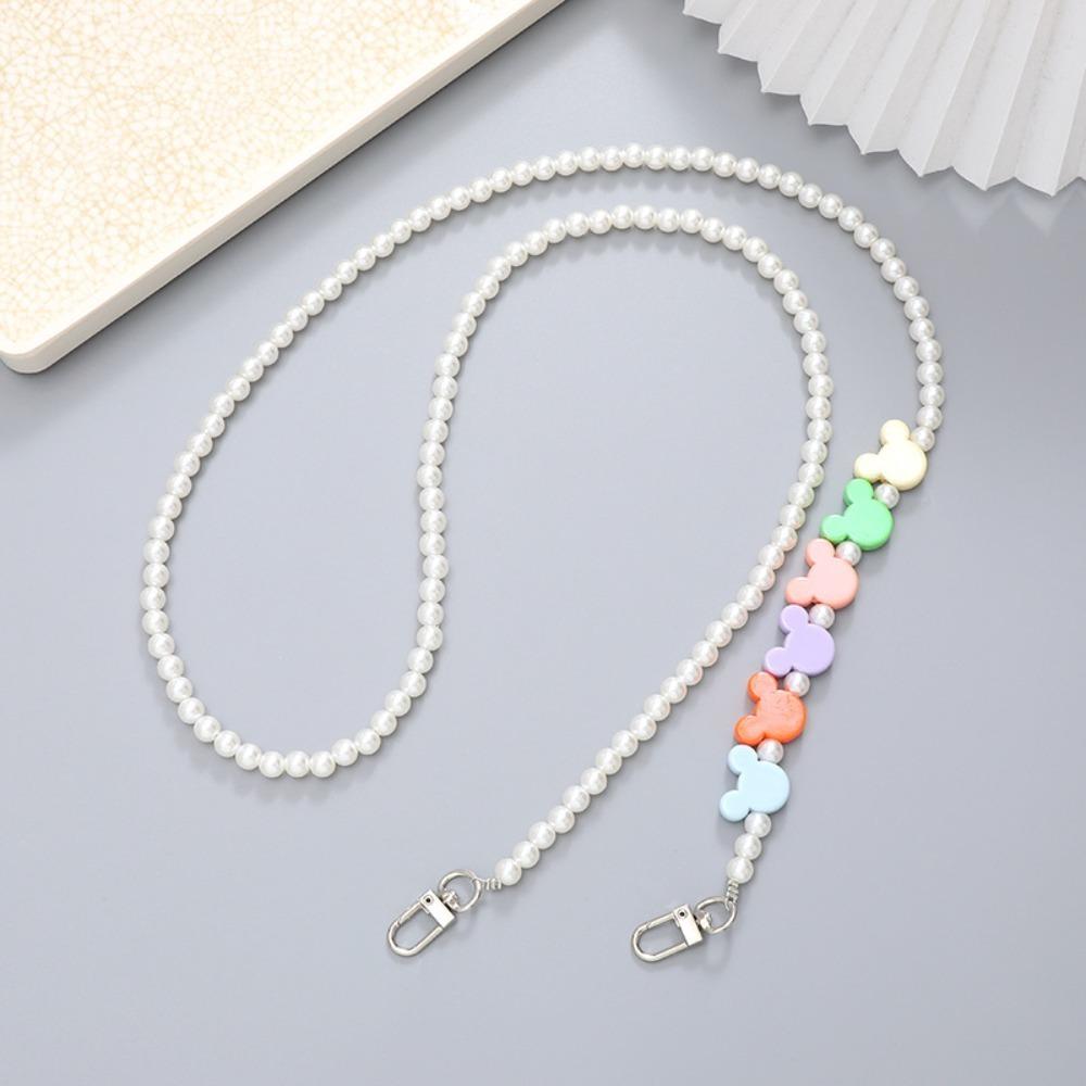 Anti Loss Candy Color Beaded Crossbody Chain Long Style Phone Neck Straps  Phone Case Accessories