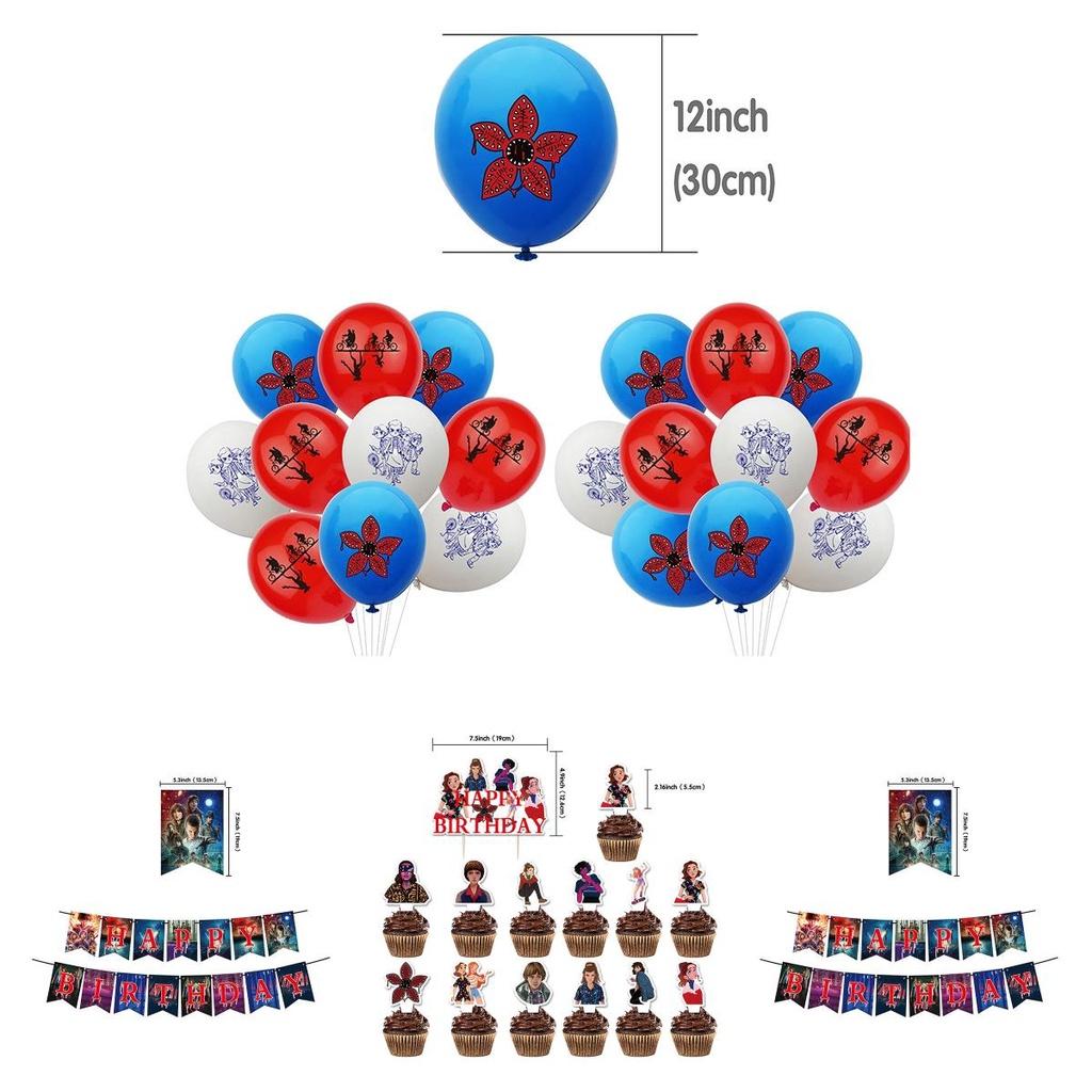 Stranger Things Geburtstagsfeier Dekoration Mysteriöse Atmosphäre Ballon Banner Set