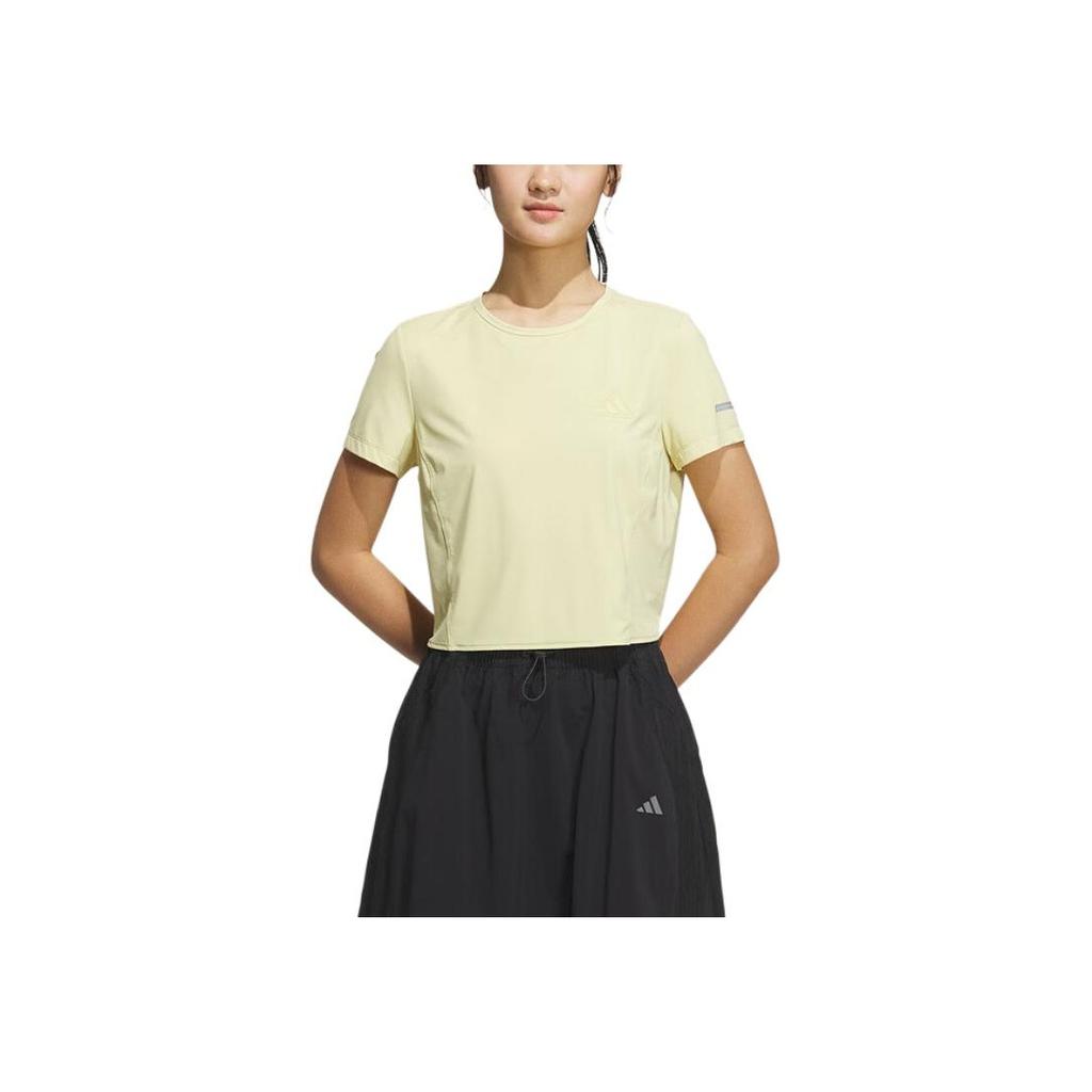 adidas Comfortable Versatile Short Sleeve T-Shirt Women Tops Pink Yellow JN0701