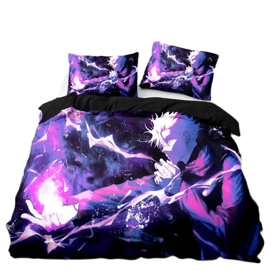 Jujutsu Kaisen Bedding Set,Satoru Gojo Bedding Set for Teenagers Boys Adults,Anime Famous Duvet Cover Sets Twin Queen King