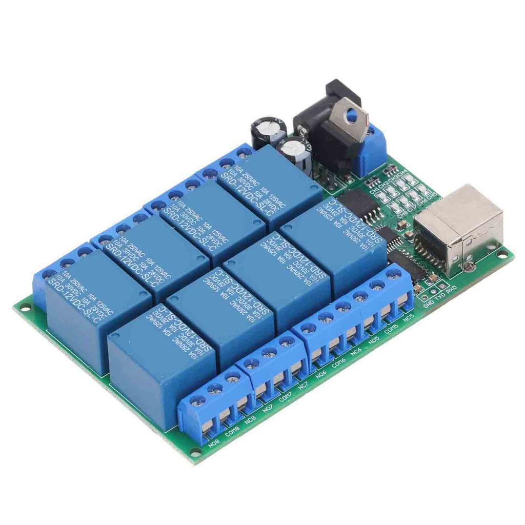 Modul releu cu 8 canale DC12V UART port serial comutator PLC motor LED computer telecomandă multifuncțională