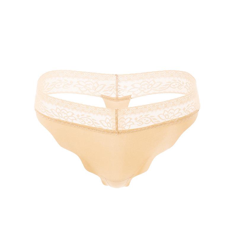Women s Breathable Mid-Waist Transparent Lace Panties - Sexy & Comfortable 5XL абрикосовый