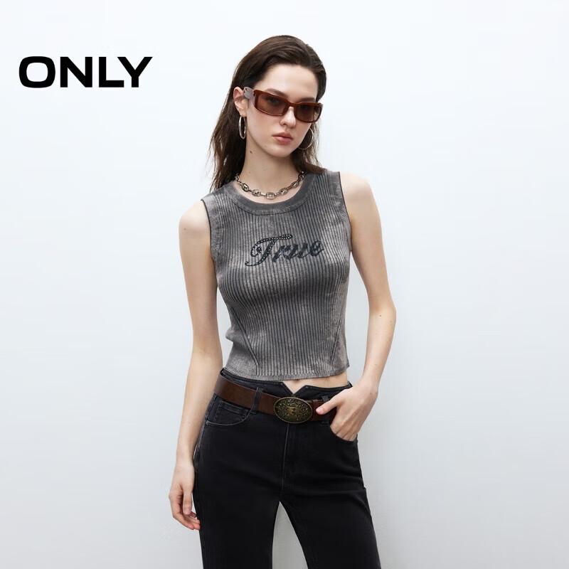 ONLY 2025 Summer Distressed Letter Knit Vest Top