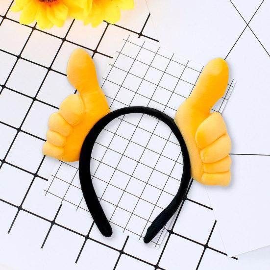 Men Women Headband Spoof Thumb Gesture Design Versatile Hairband Cartoon Hair