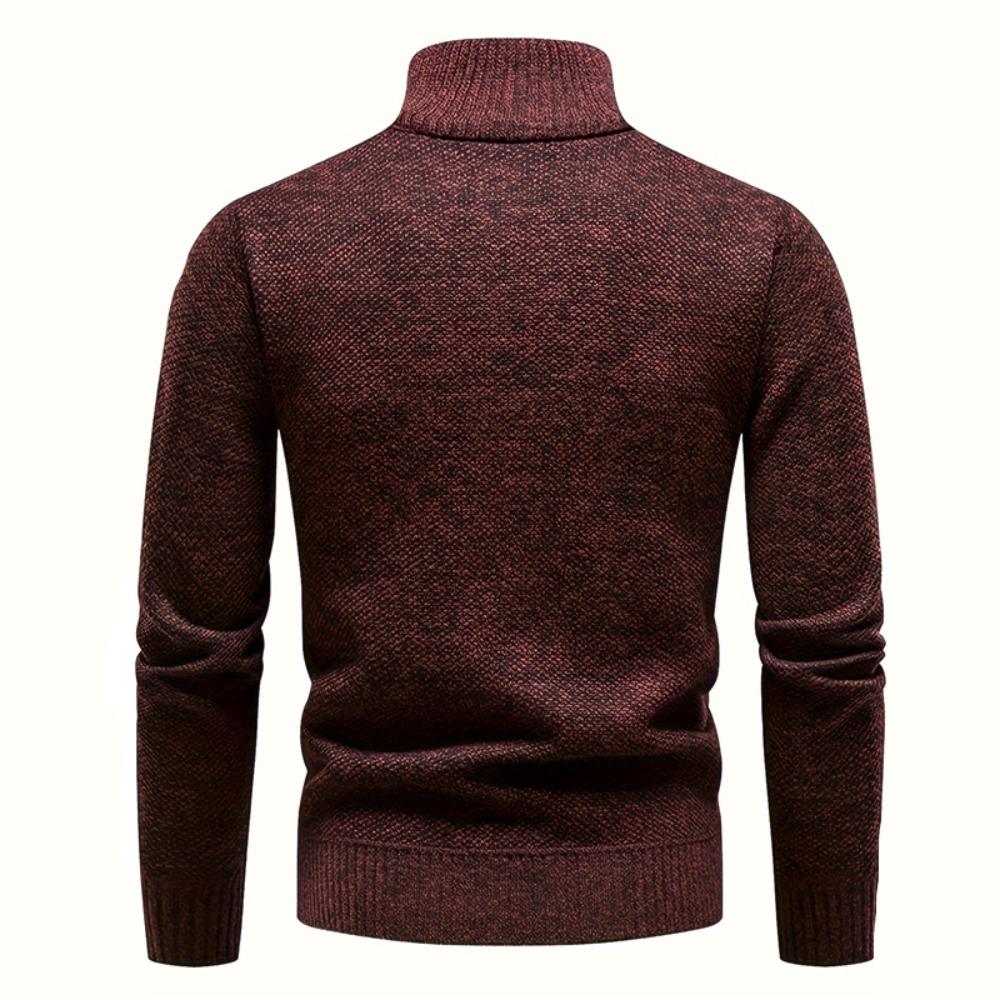 Autumn Winter Men Knitted Pullover Half Zip Stand Collar Long Sleeve Ribbed Cuff Slim Fit Warm Daily Office Business Casual Men Sweater Jumper