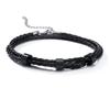 Vnox Free Personalize Family Name Bracelets for Men Layered Leather With Beads Charm Bracelet Couple Anniversary Gift to DAD Son