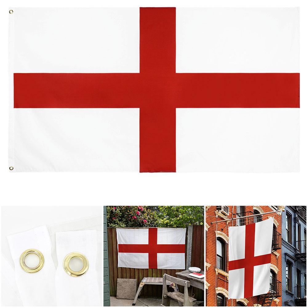 3x5 Ft St George Cross Flag Polyester Red Cross UK England Flag Vivid Color English National Flags Fade Resistant for Decoration