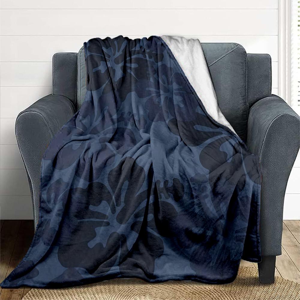 1pc Hibiscus Pattern Blanket Warm, Cozy, And Soft, Suitable for Sofas, Beds, Cars, And Office Use.Perfect for Camping And Travel, Making It a Great Gi
