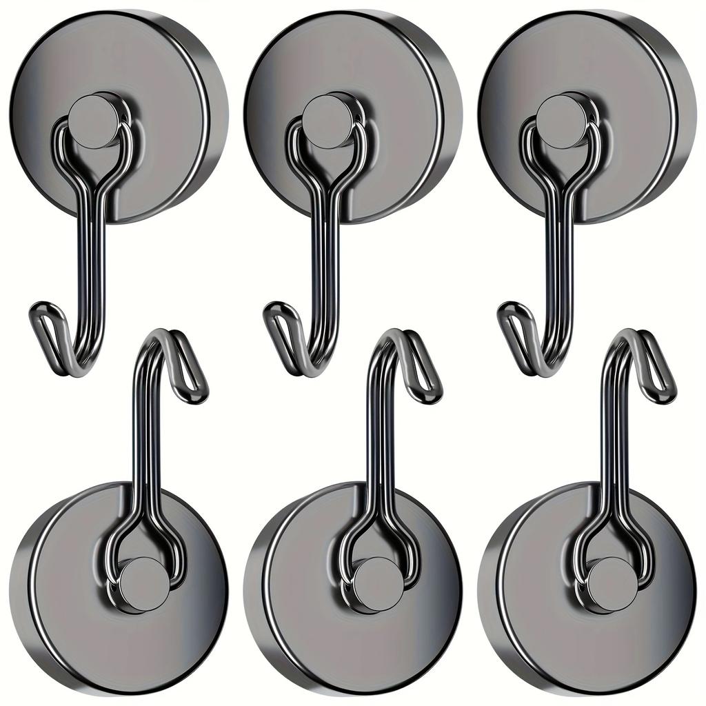 Family Magnetic Hooks Heavy Duty, 110Lbs Strong Rare Earth Neodymium Magnets with Hooks for Hanging for Kitchen, Home, Workplace