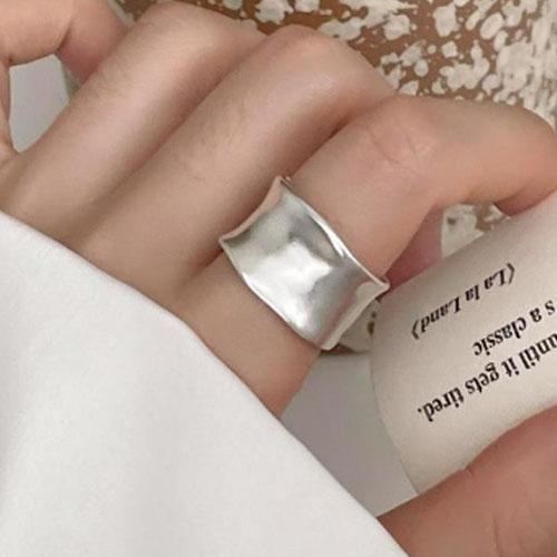 Anelli Cuore Geometrico Scintillanti in Argento Sterling 925 per Donna Semplice Moda Coreana Anello Aperto Regolabile Fatto a Mano Regali per Coppia