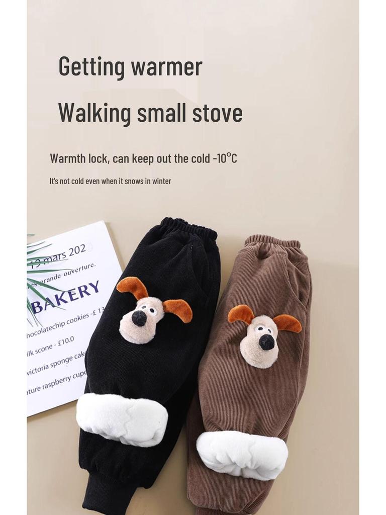 Jingqi Baumwoll-Sweathose mit Fleecefutter für Kinder: Warme Winterhosen für Jungen und Mädchen