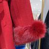 Scarlet 2025 Autumn/Winter Woolen Coat with Fox Fur Cape