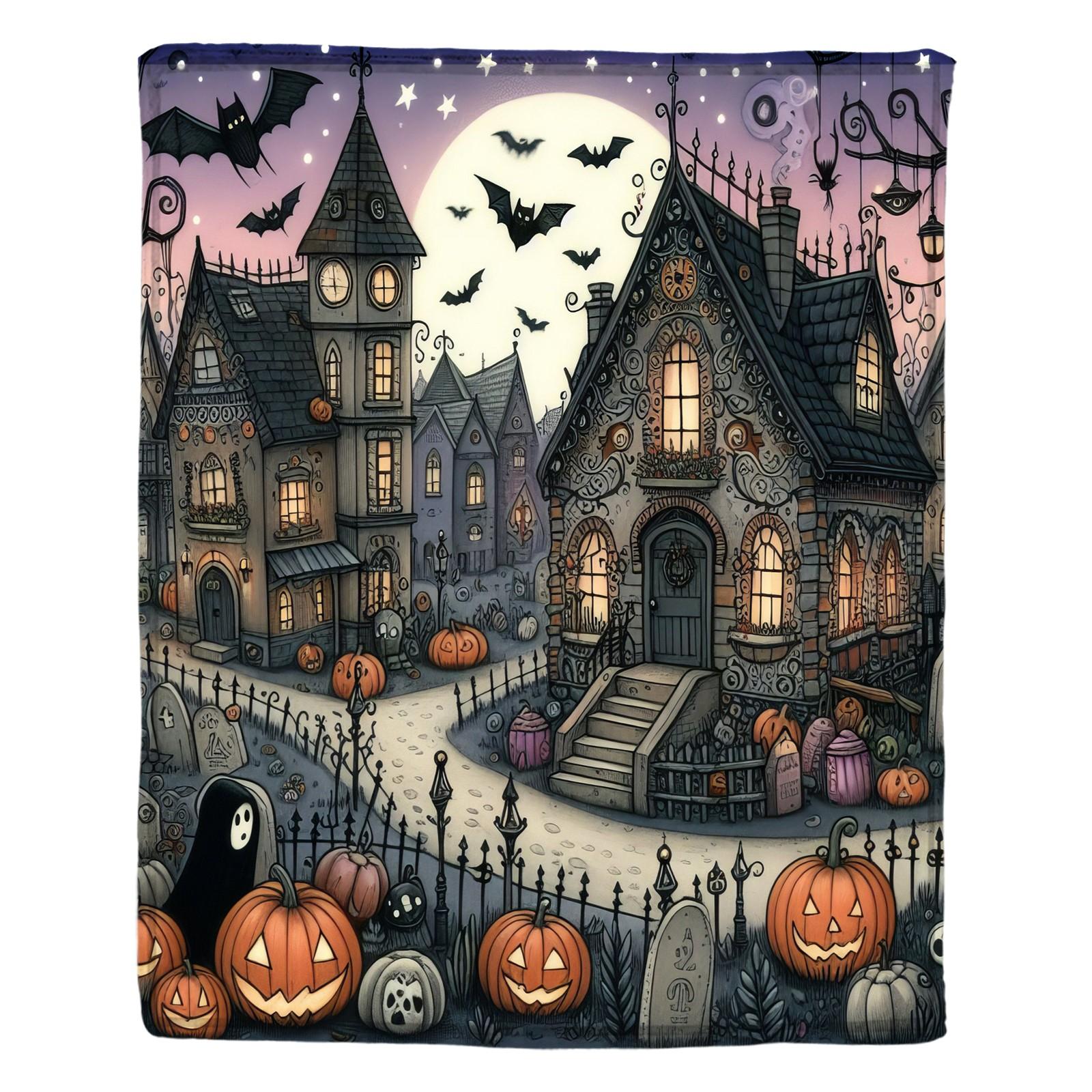 

Одеяло с принтом на Хэллоуин S чёрный