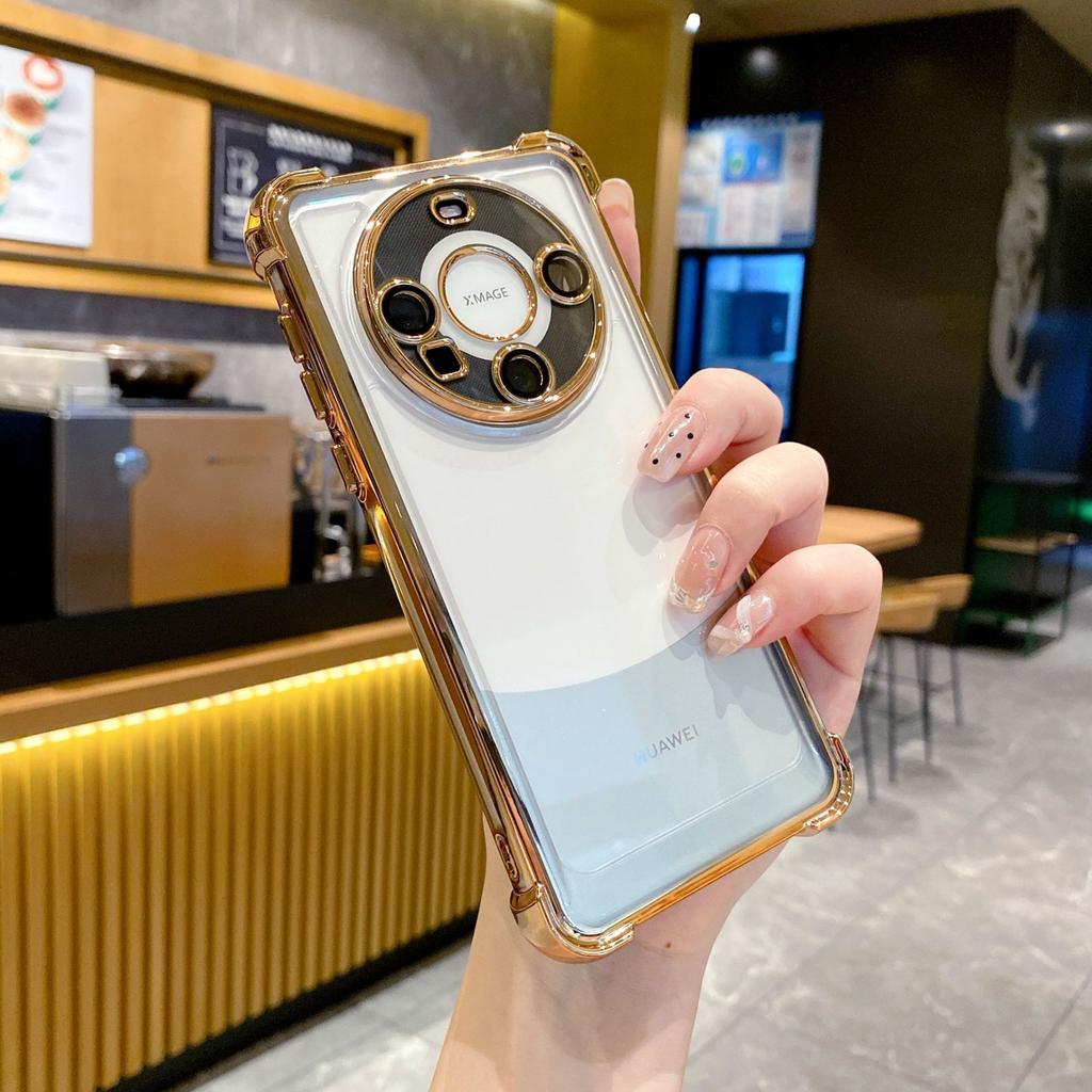 Four corners anti-drop electroplating space case for Huawei MATE60PRO for MATE50 mobile phone case with lens film