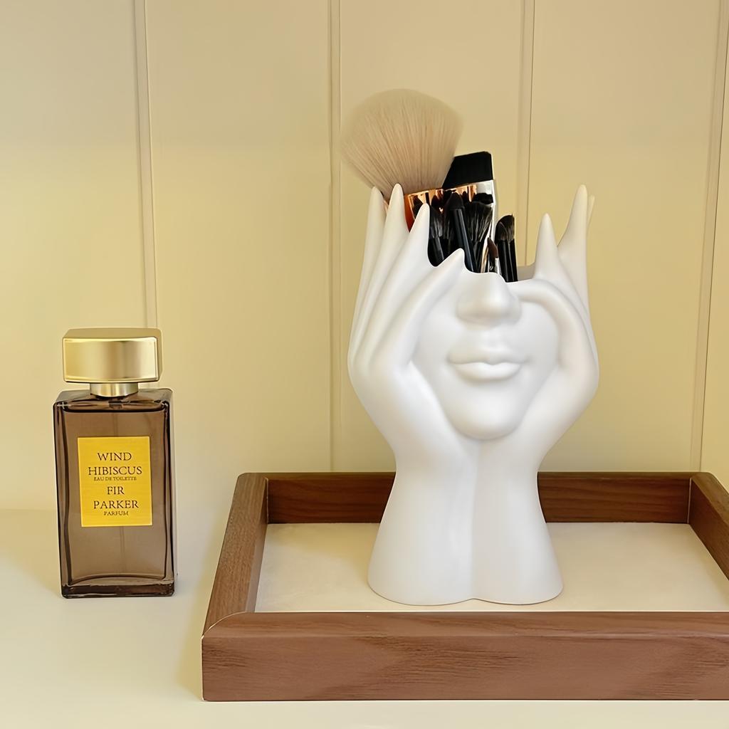 Nordic creative human body art shaped office supplies, multi-functional desktop storage, pen holder, makeup brush holder, decora