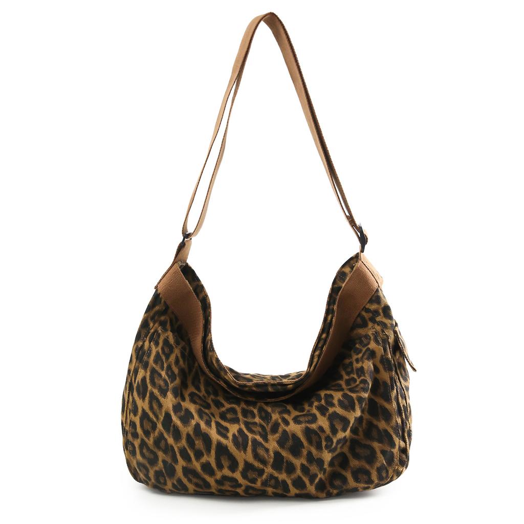 Winter fashion style lazy leopard print women's bag shoulder crossbody large capacity tote bag