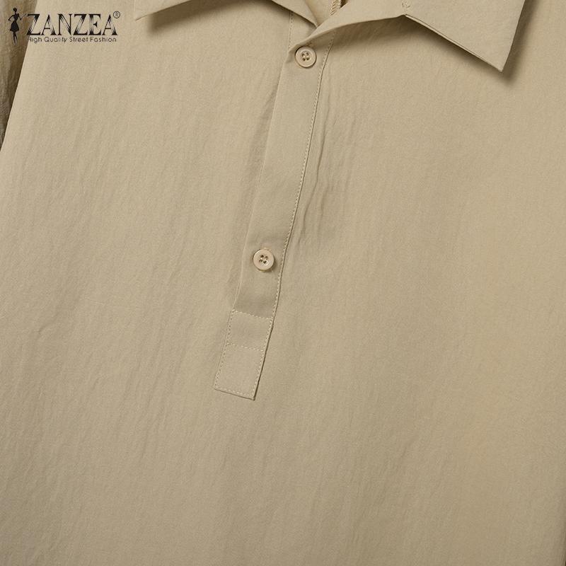 ZANZEA Women 3/4 Sleeve Blouse and Pants Casual Two Piece Suit Sets