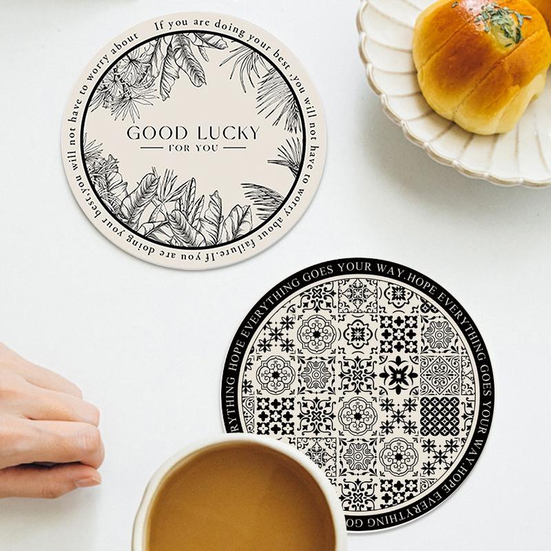 4pcs Round Coasters Anti Slip Placemats Modern Table Mat Dining Table Mat Round Drink Cup Coasters Mug Cup Pad Tableware Pads