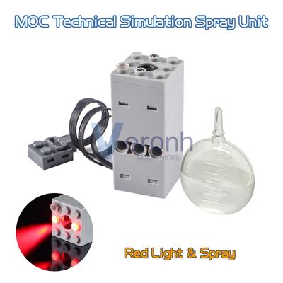 Technical Spray Exhaust Red Light Modified Unit Building Blocks Compatible MOC Supercar Train Castle Military Series Bricks Toys