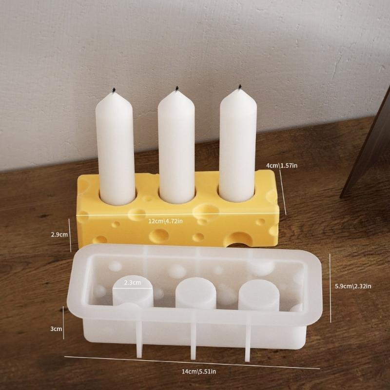 Multipurpose Sturdy Silicone Cheese Candle Holder Mold Set Portable for Resin Plaster Craft Supplies Assorted Sizes