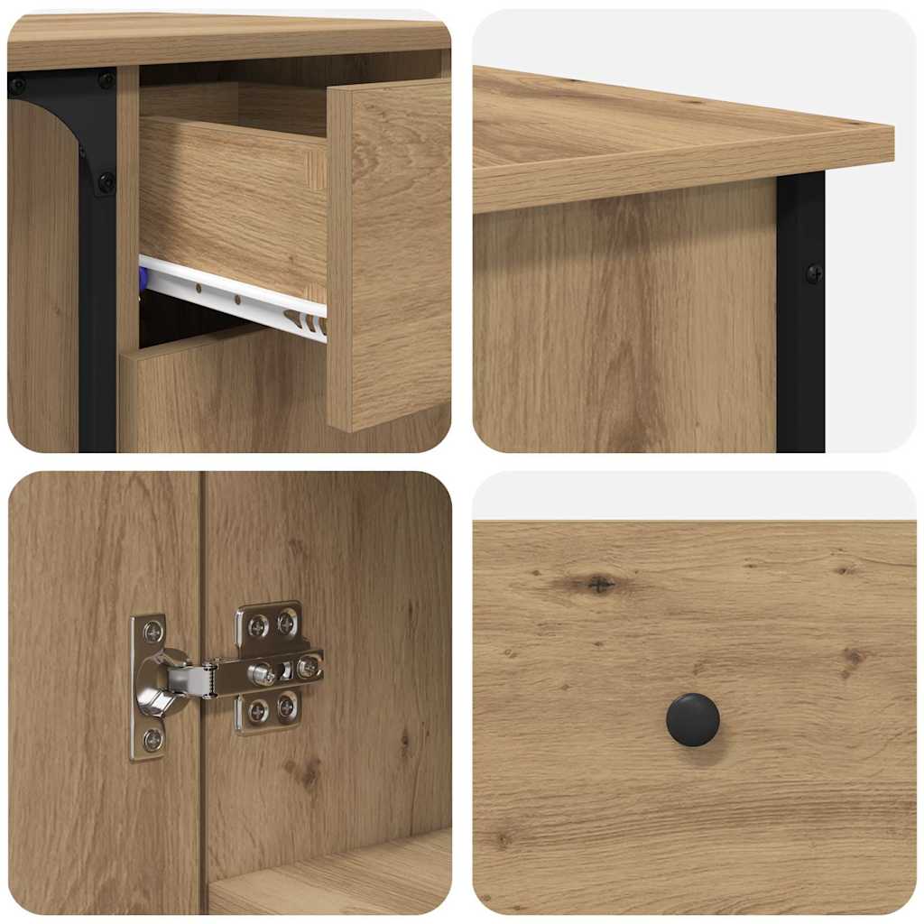 Artisan Oak Desk 141 x 141 x 75 cm Particleboard