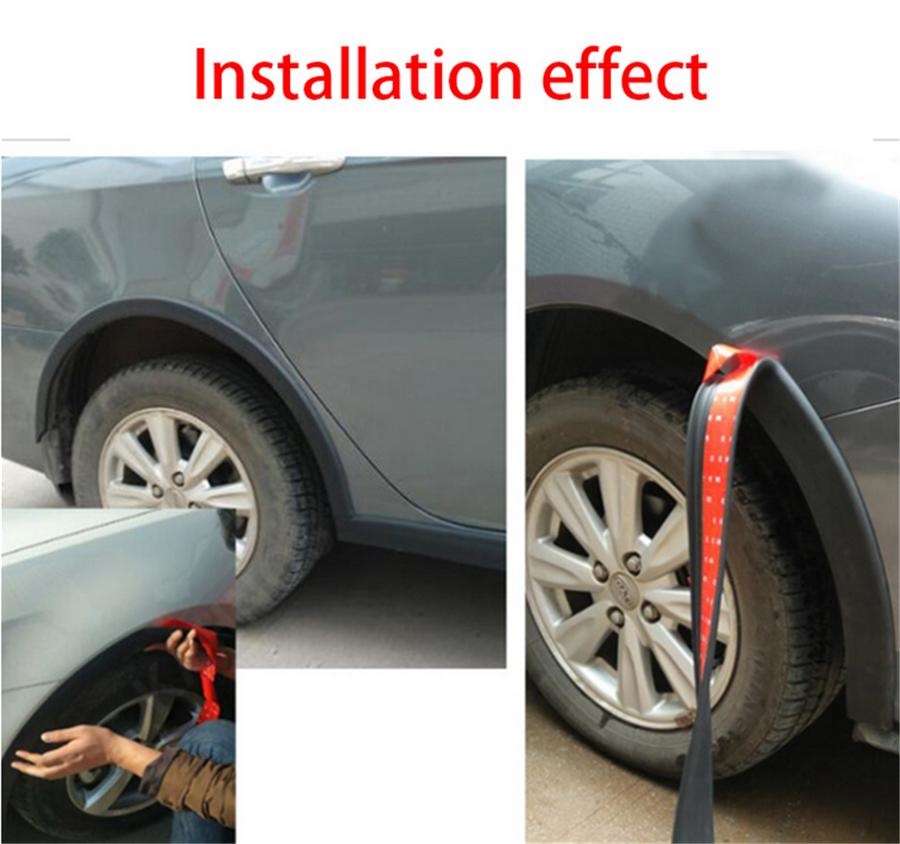 59''*1.57'' Car Wheel Eyebrow Extension Protector Arch Extenders Black Universal