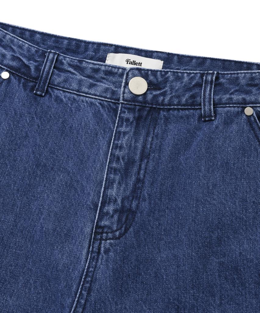 Palet Hand Brush Denim Pants Blue
