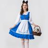 Traditional Maid Dress Costume with Apron and Lace-Up Bodice Stage Performance Outfit for Women Oktoberfest Festival Party Dress