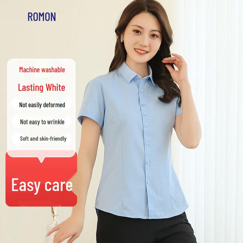 Women s Short-Sleeve Cotton Blend Professional Shirt 40