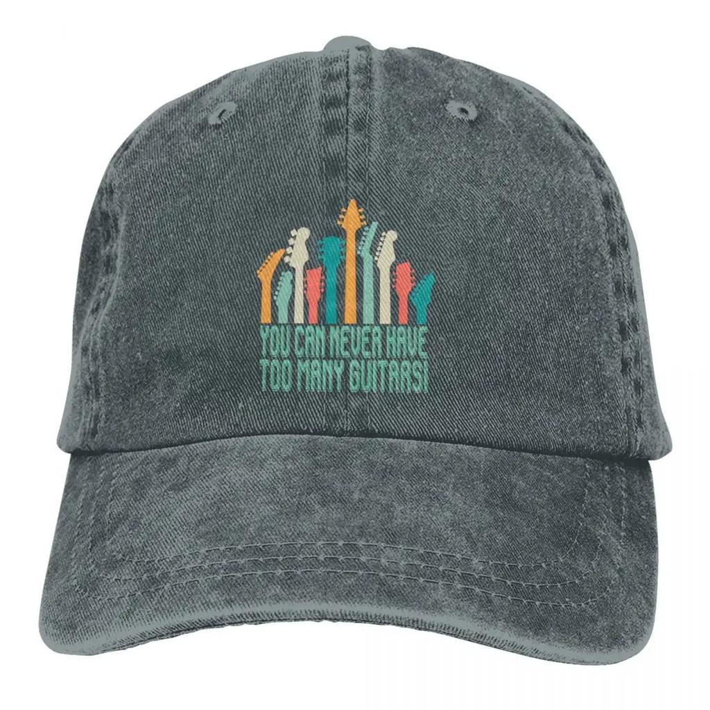 Washed Men's Baseball Cap You Can Never Have Too Many Trucker Snapback Cowboy Caps Dad Hat Guitar Rock Golf Hats