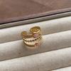 Gem series ring retro European and American light luxury gemstone niche design open oval personalized ring finger ring