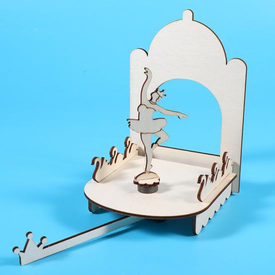 1 Set DIY Magnetic Ballet Girl Model Kit Handmade Wooden Puzzle Dance Stage Building Crafts Kids STEM Educational Science Experiment Toy