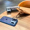 Compatible with Apple 17 Promax: Leather Texture Magnetic Case, iPhone 16 PM Lens Stand, and iPhone 15 Frosted Protective Cover.