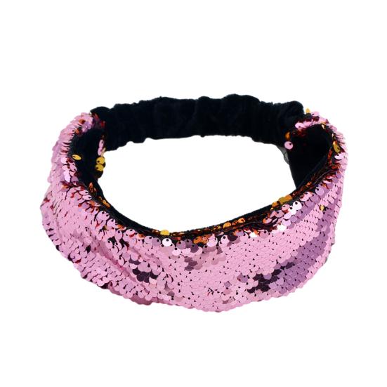 Women Headband Reversible Shiny Sequins Headband Elastic Hair Fixing Decoration Decorative Hair Accessories
