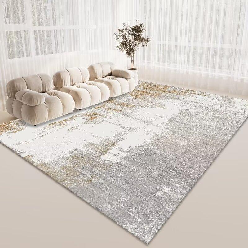 Wind Living Room Coffee Table Carpet, Room Bedroom Crystal Velvet Floor Mat, Home Dirt-Resistant Large Area Full Floor Mat
