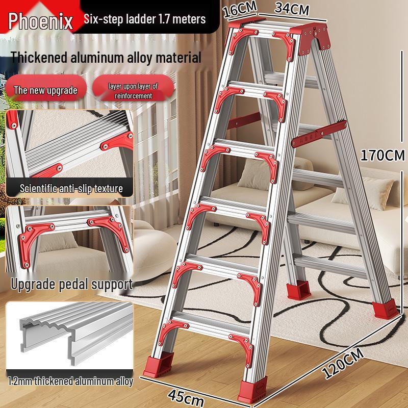 Aluminum Multifunctional Telescopic Folding Ladder: Portable, A-Frame, Household & Engineering Use
